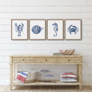Beach House Wall Decor, Coastal Decor, Nautical Prints, Ocean Life Wall ...