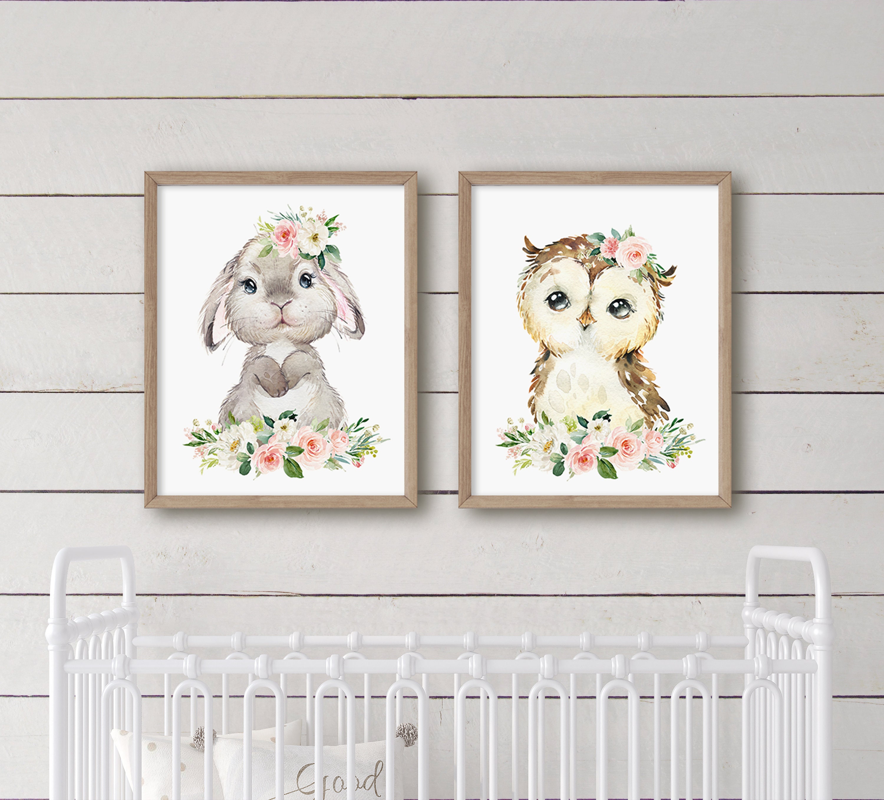Woodland Animal Prints, Baby Girl Nursery Wall Art, Girls Room Decor ...