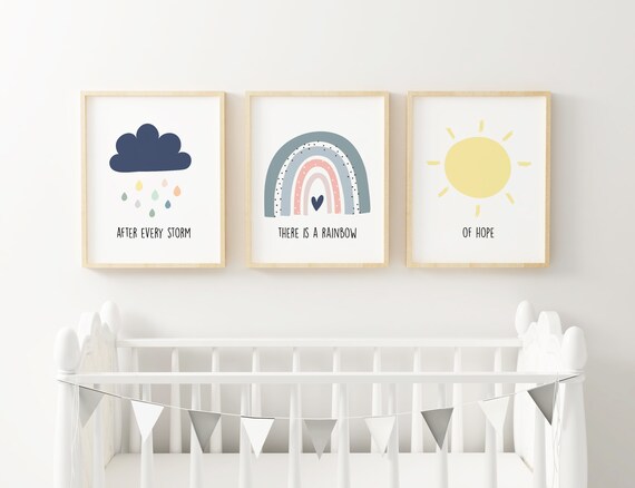Rainbow Baby Nursery Prints Baby Nursery Wall Art Printable | Etsy