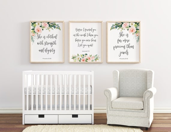 Baby Girl Nursery Bible Verses Christian Nursery Bible Print