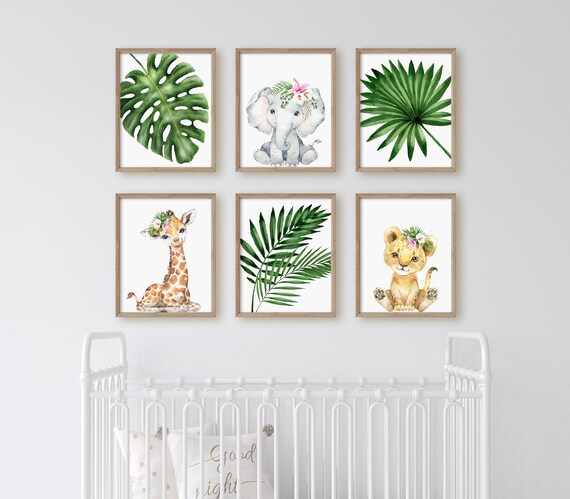 Safari Animals Nursery Print, Safari Nursery Wall Art, Jungle Animals Nursery Wall Decor, Baby Shower Gift, New Mom Gift