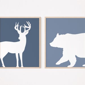 Woodland Animals Nursery Decor, Woodland Prints, Nursery Wall Art, Deer Bear Prints Wall Print, Forest Animals Wall Decor, Digital Download,