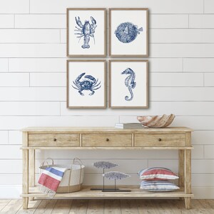 Beach House Wall Decor, Coastal Decor, Nautical Prints, Ocean Life Wall ...
