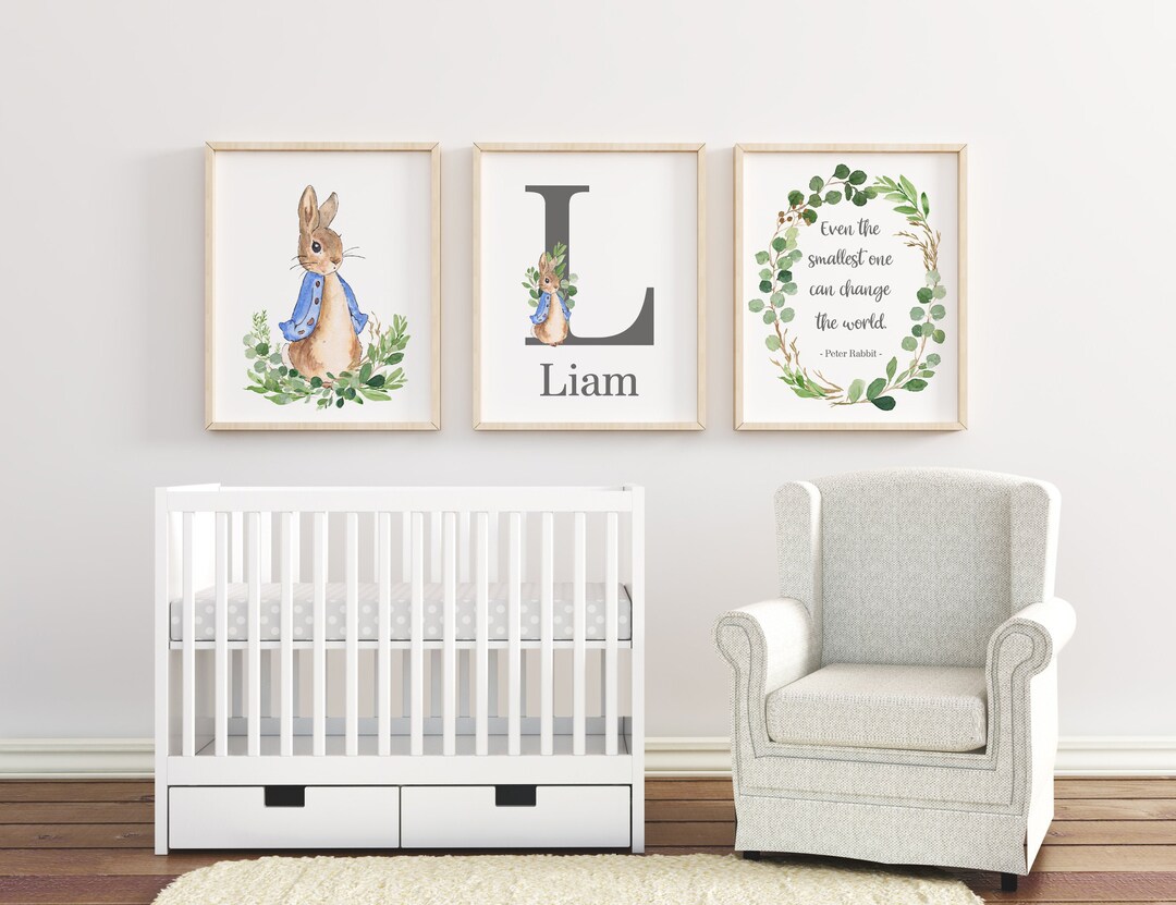 Personalized Baby Name Print, Peter Rabbit Prints, First Initial ...