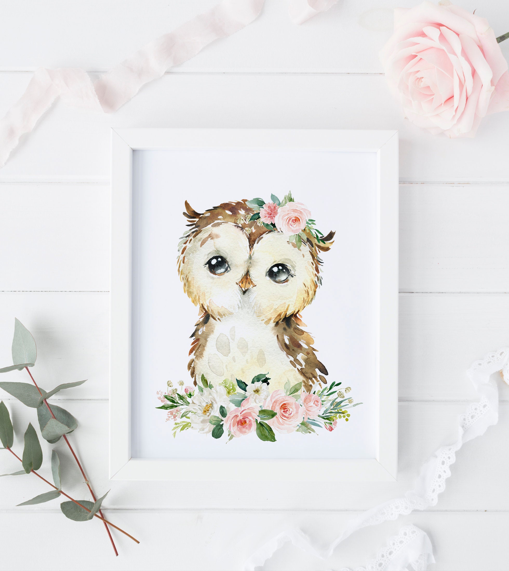 Baby Girl Nursery Wall Art Woodland Animal Prints Girls Room | Etsy