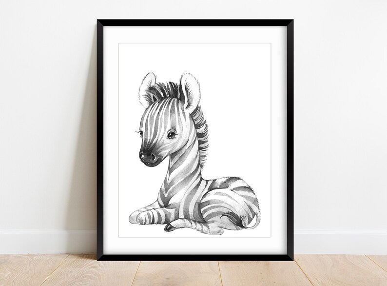 6 Black and White Animal Nursery Prints Baby Animal Prints Etsy