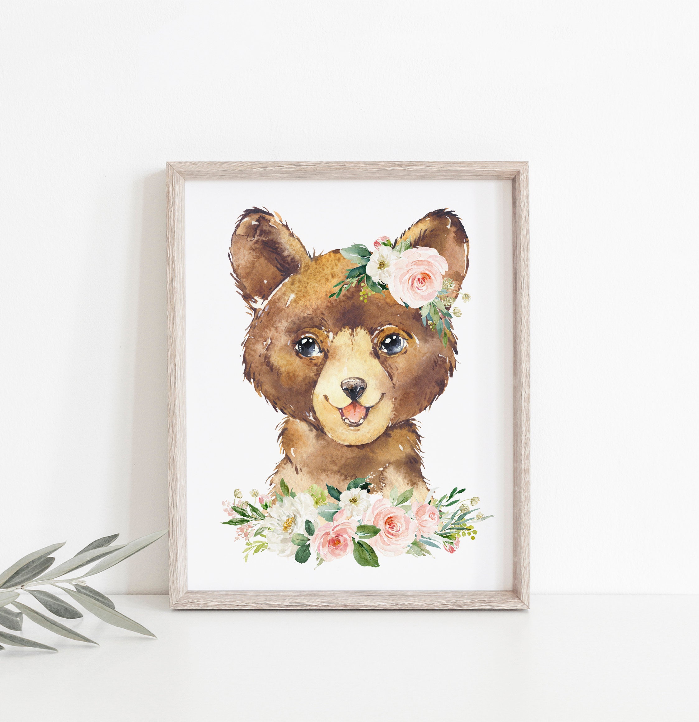 Baby Girl Nursery Wall Art Woodland Animal Prints Girls Room | Etsy