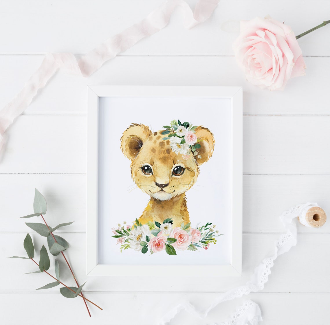 Blush Pink Safari Animal Nursery Wall Decor Baby Girl Nursery Etsy