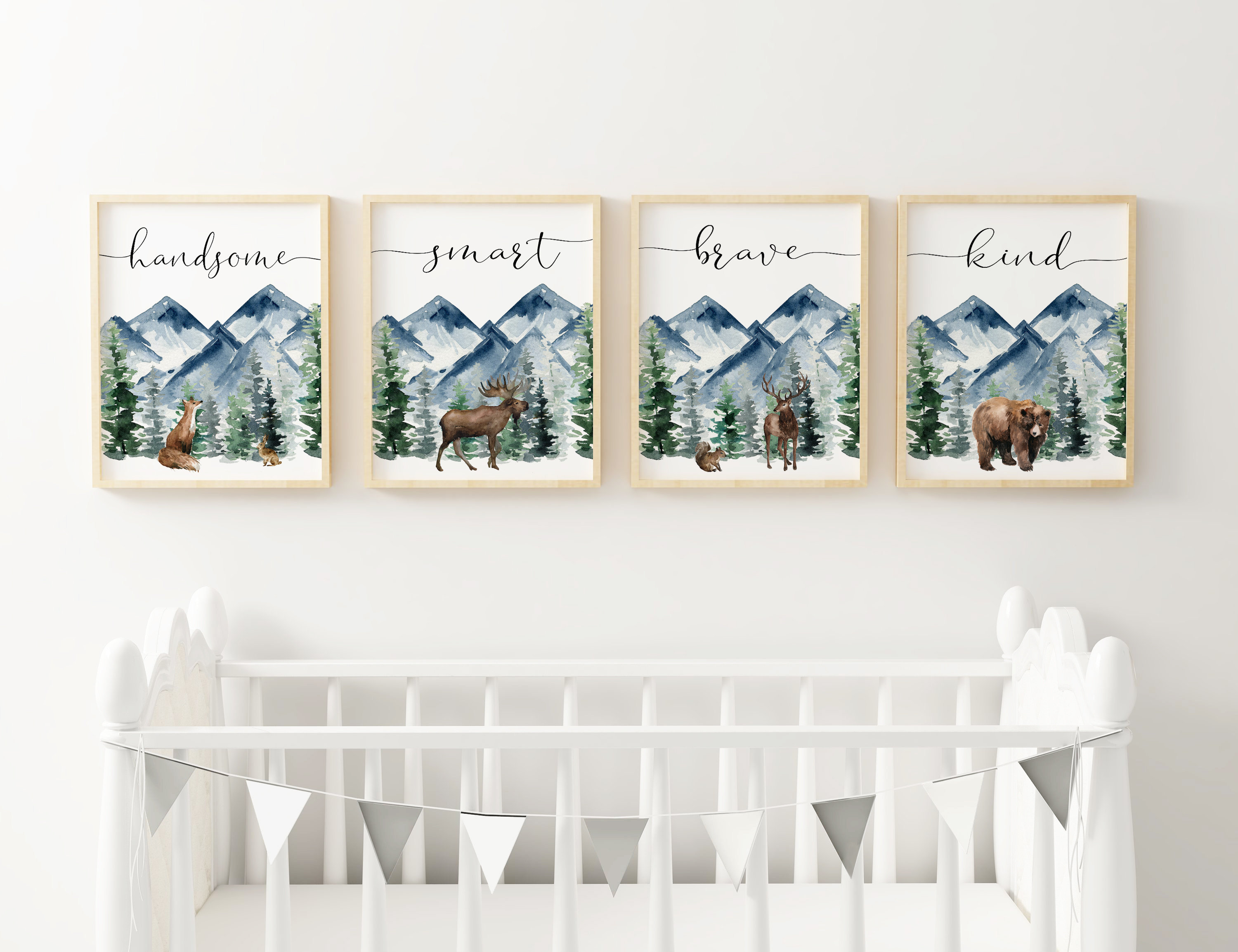 Wall Décor Wilderness Art Girls Room Woodland Animal Nursery Wall Art