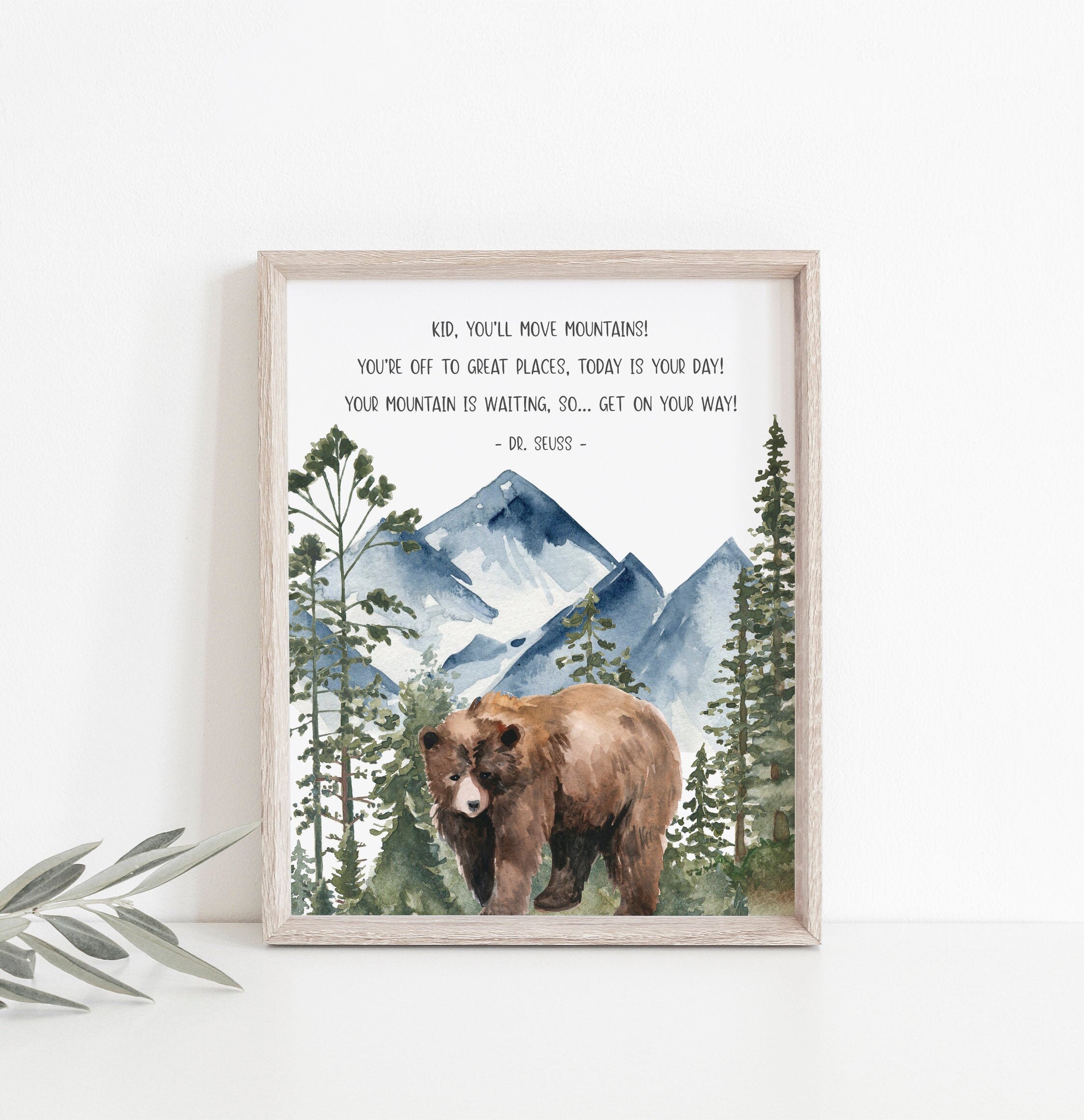 Dr Seuss Quote Kid You'll Move Mountains, Woodland Nursery Prints, Boy  Woodland Mountains Print, Evergreen Trees, Baby Boy Kids Room Decor, - Etsy  México, image size:2246x2320