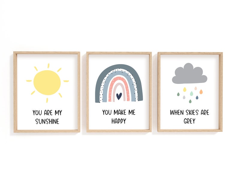 You Are My Sunshine Rainbow Baby Nursery Prints Baby Nursery Etsy