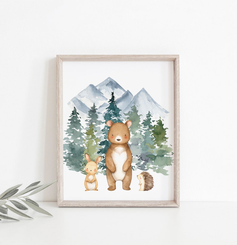 Boy Woodland Animal Nursery Prints Baby Boy Woodland Nursery Etsy Canada