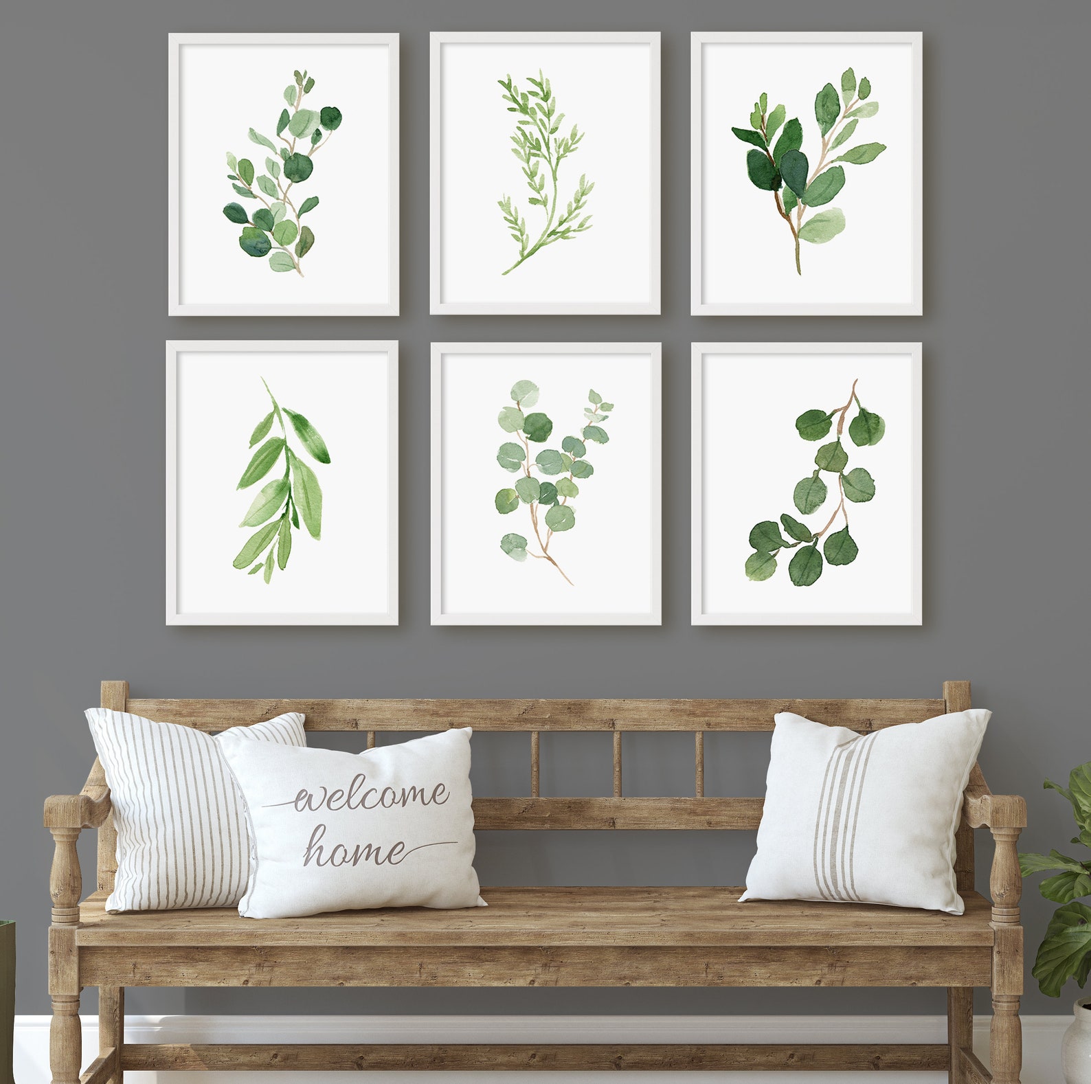 Watercolor Eucalyptus Art Prints Botanical Leaf Wall Art Etsy