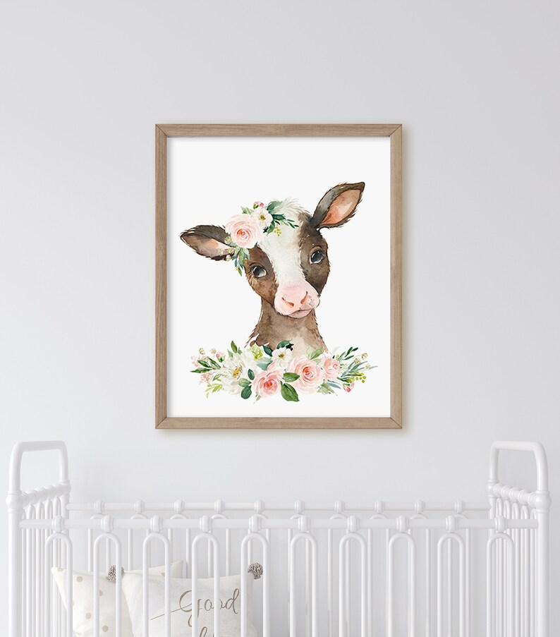 Baby Cadeau Konijn Lam Koe Paard Kraam Cadeau Boerderij Dieren Babykamer Printen Kunst aan de muur Dieren Posters Kinderkamer Decor