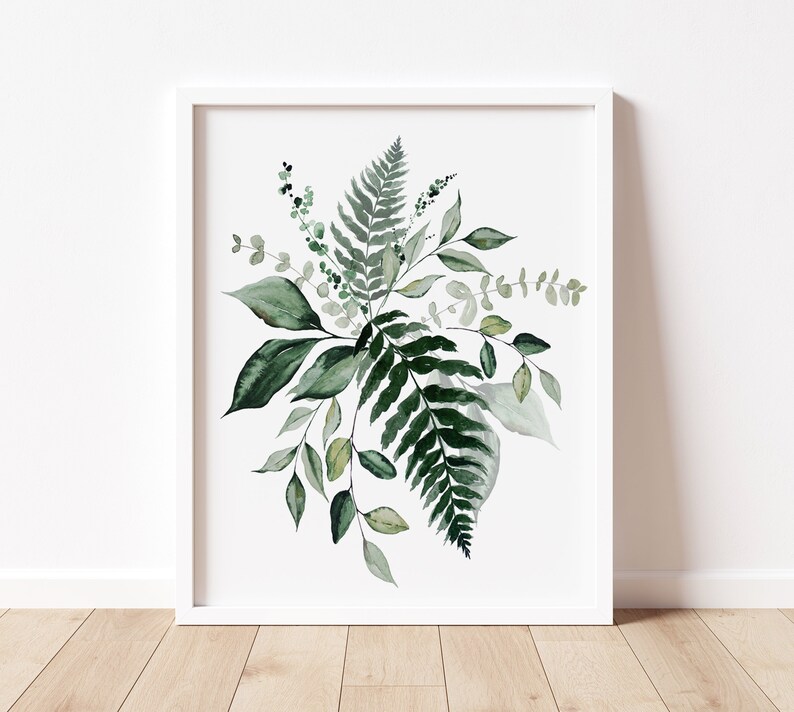 Watercolor Foliage Print Botanical Print Greenery Art Plant | Etsy