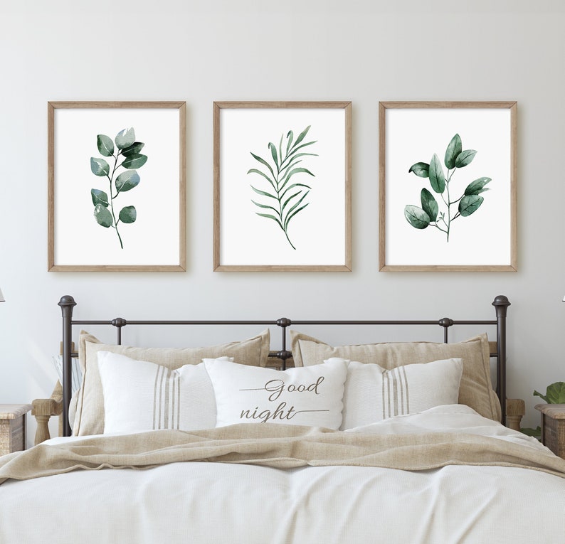 Set of 3 Botanical Prints Greenery Art Plant Artwork Leaf Etsy