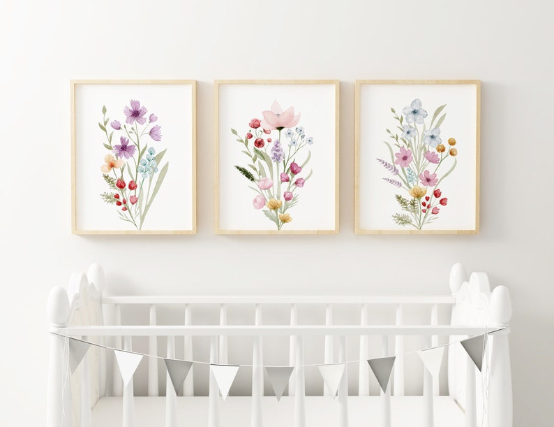 Boho Wildflower Prints Watercolor Botanical Floral Printable - Etsy