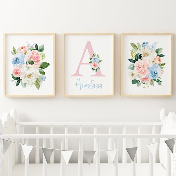 Pink and Blue Nursery Art Etsy