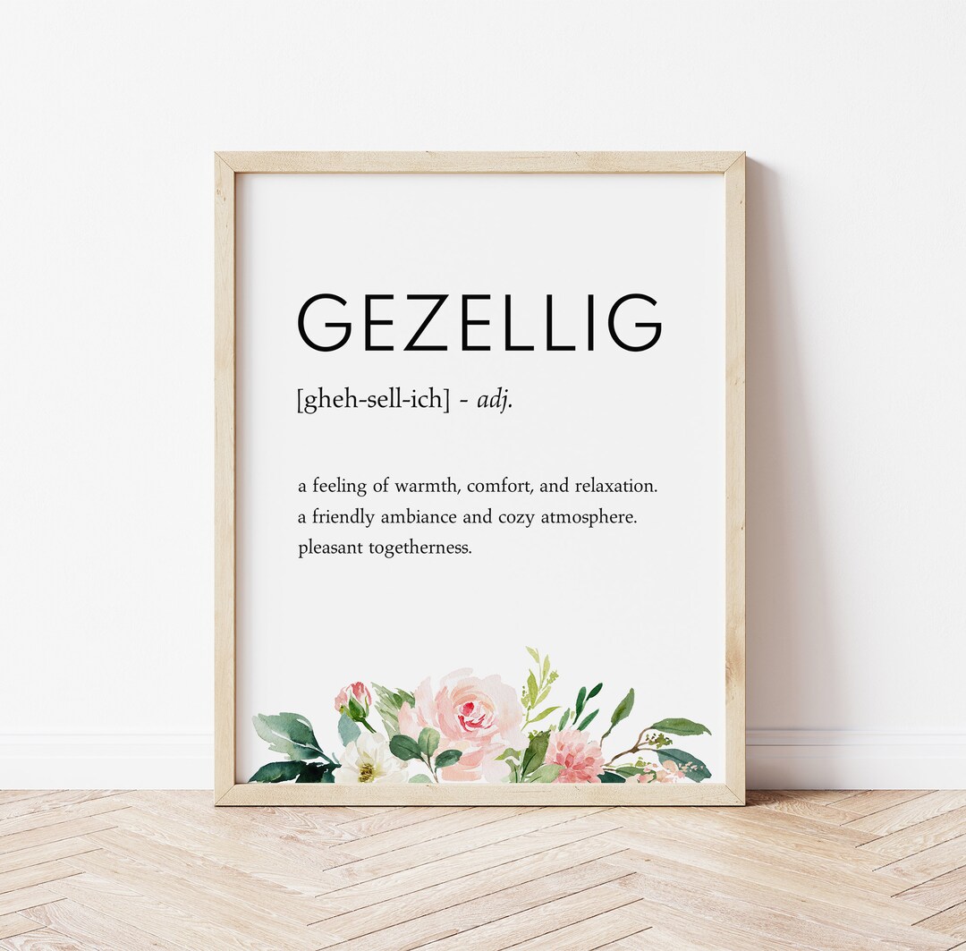 Gezellig Definition Print Dutch Printable Art Gezellig Etsy