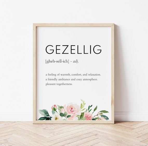 Gezellig Definition Print Dutch Printable Art Gezellig Etsy Australia