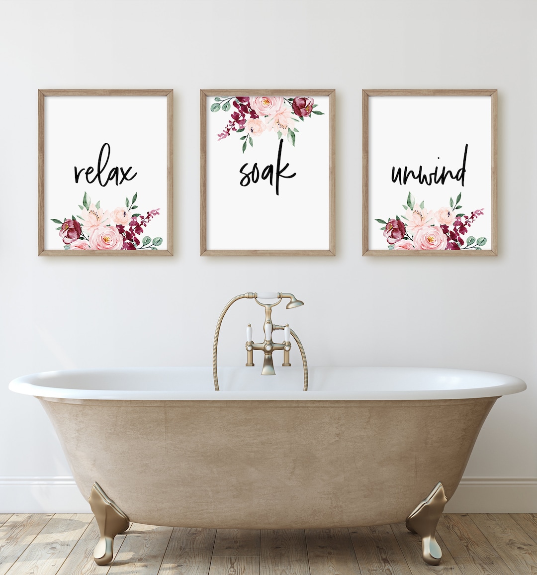 Amazon.com: Bathroom Art Relax Soak Unwind, Set of (3) 5