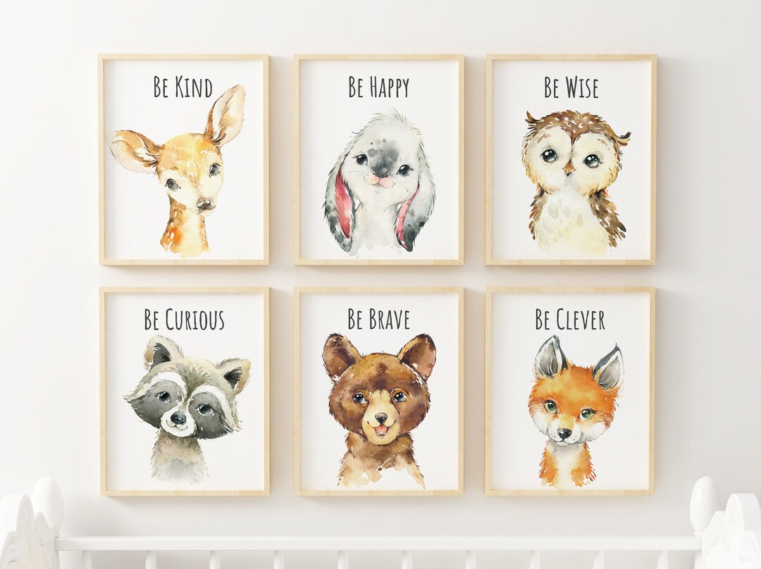 Woodland Nursery Prints, Printable Art, Woodland Animals Decor, Baby ...