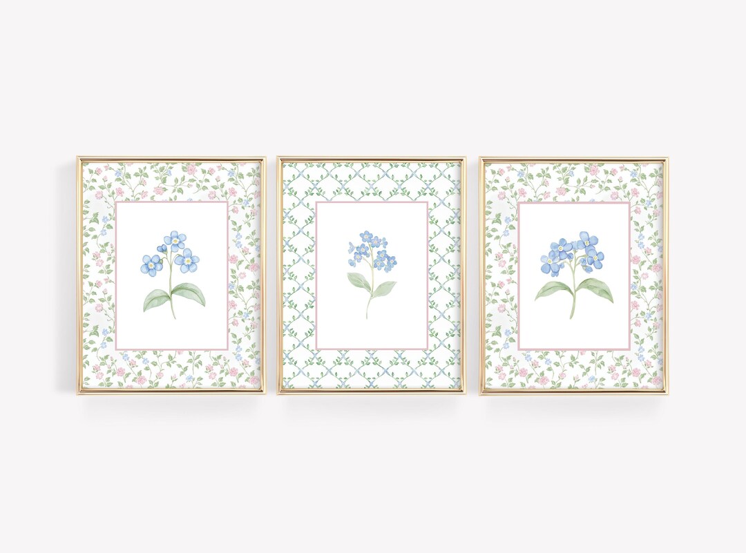 Picture Idea: Set Of 3 Floral Nursery Print Grandmillennial Baby Girl Room