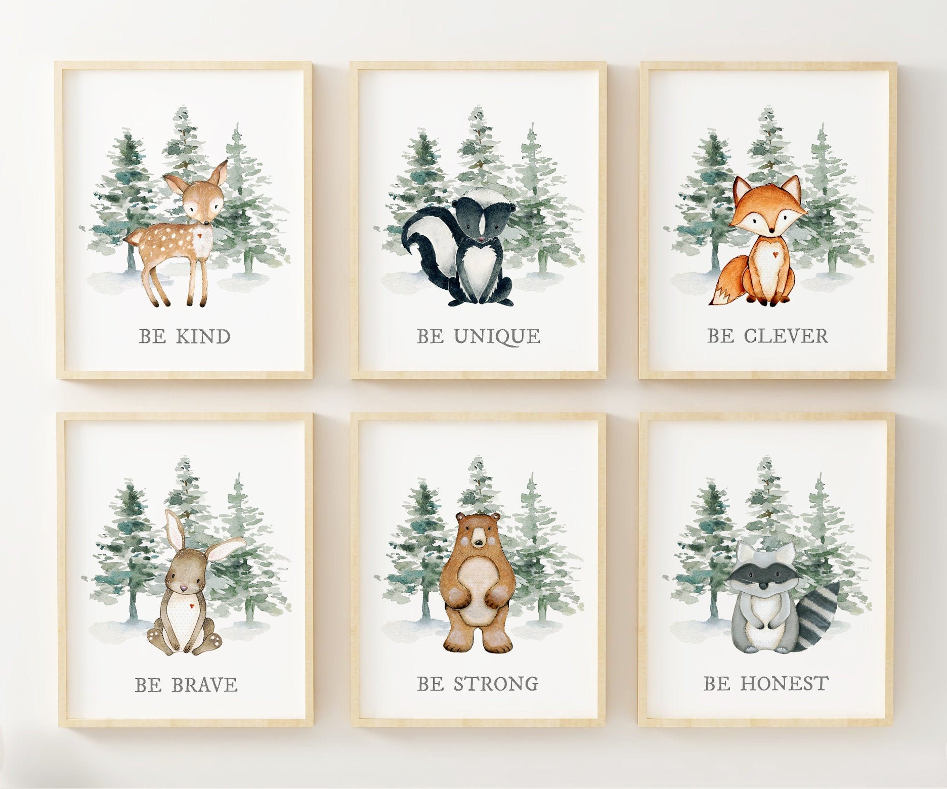 Boy Woodland Nursery Prints, Boy Wall Art, Woodland Nursery Decor, Boy ...