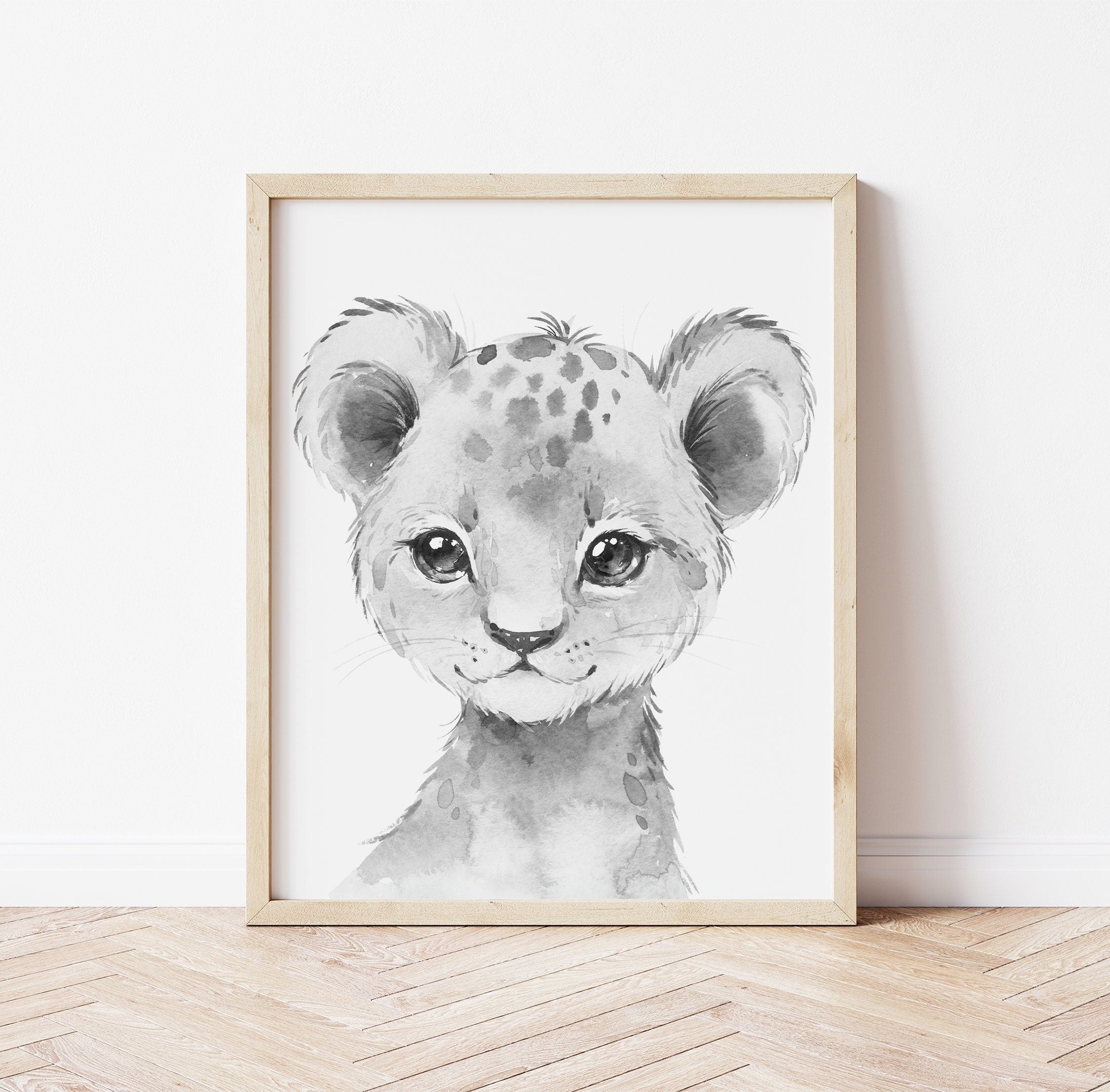 3 Black and White Safari Animal Nursery Prints Gray Nursery Etsy