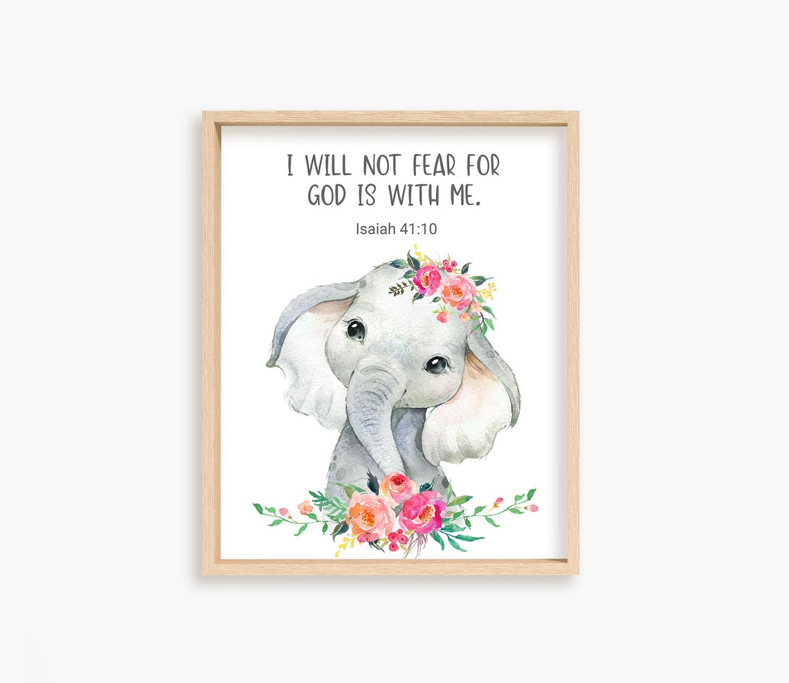 Kid's Bible Verse Prints Safari Animal Prints Christian Etsy