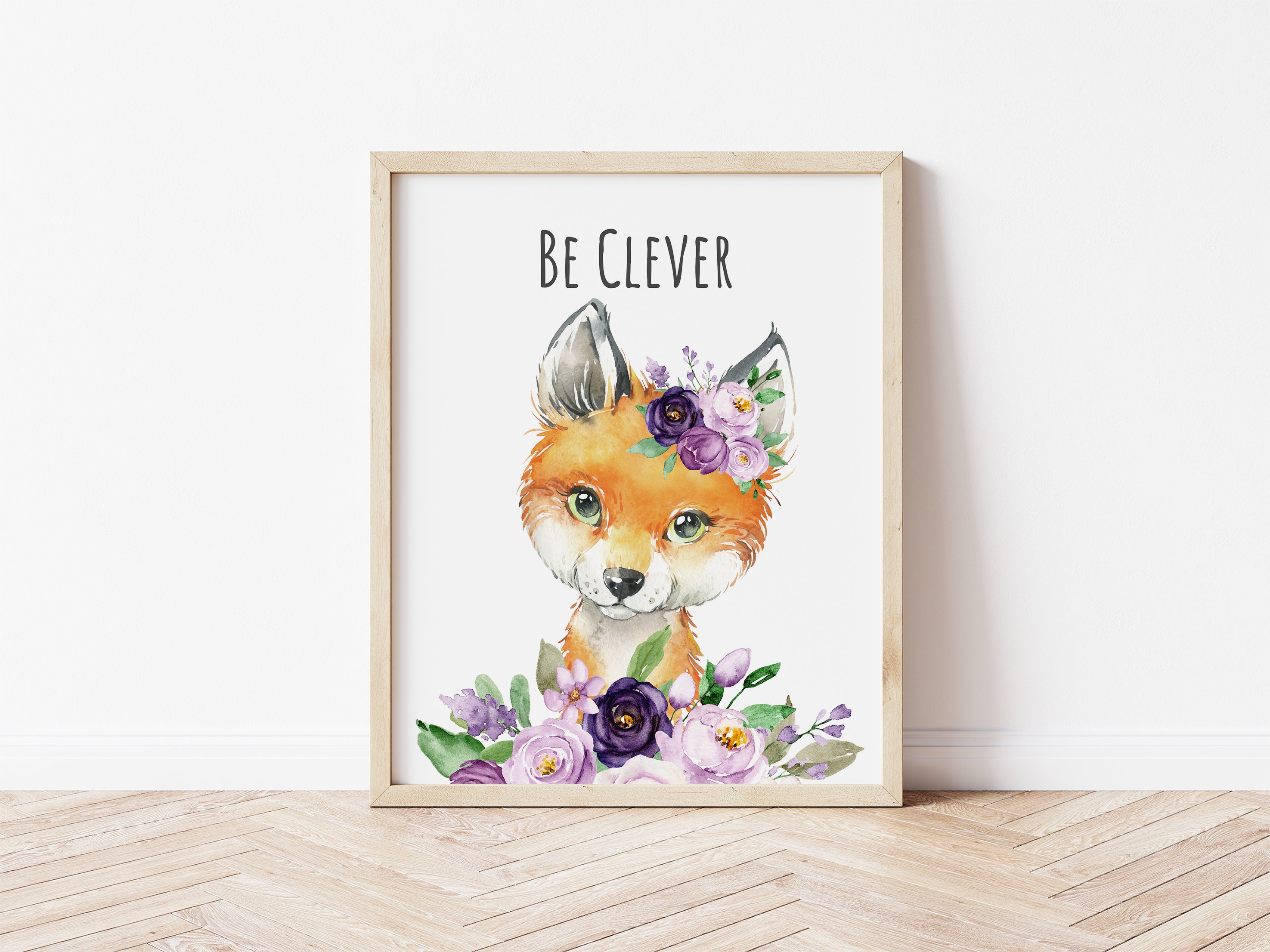 Woodland Animal Wall Art Baby Girl Nursery Prints Watercolor | Etsy