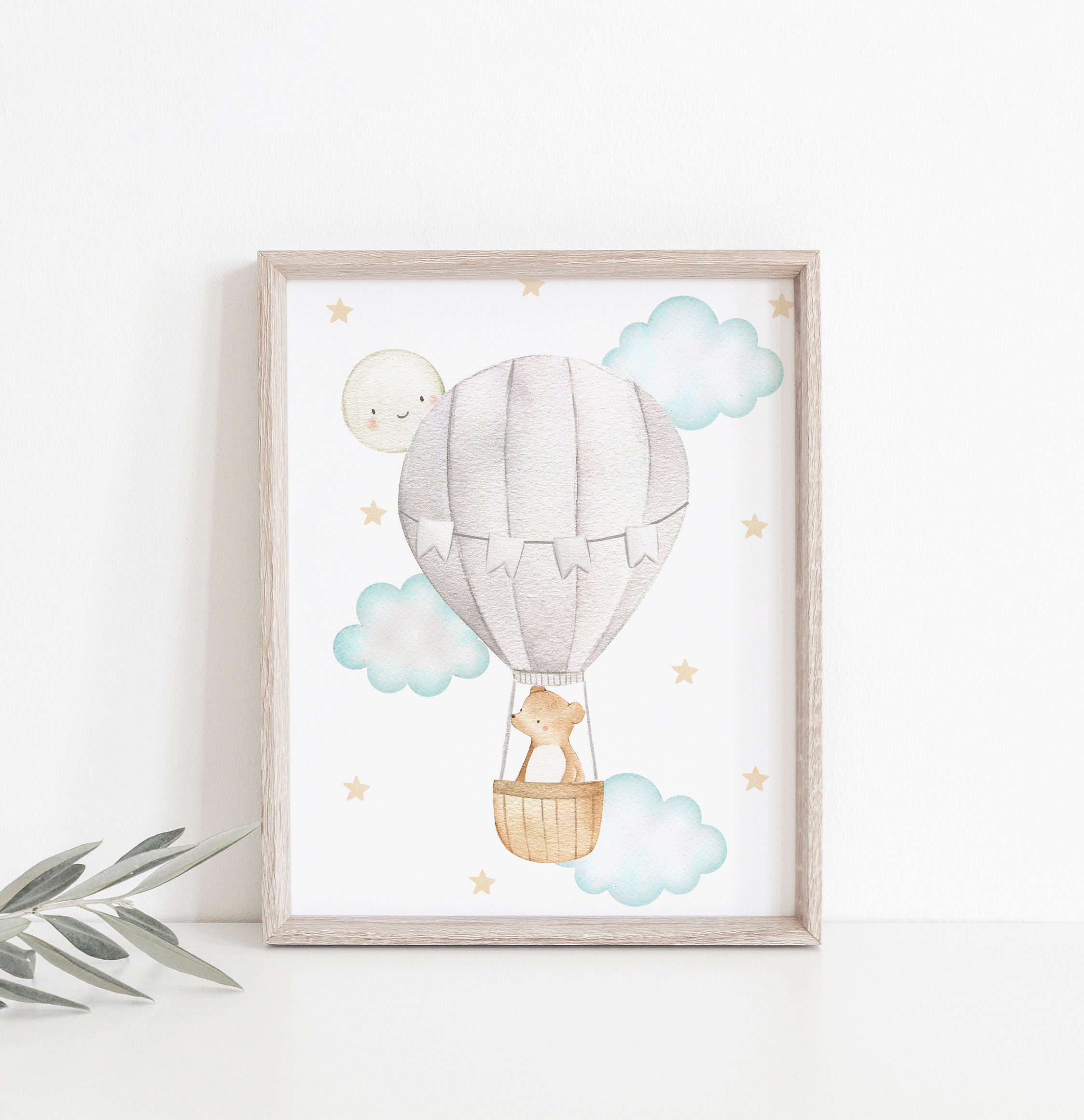 Hot Air Balloon Nursery Prints, Gender Neutral Nursery Wall Decor ...