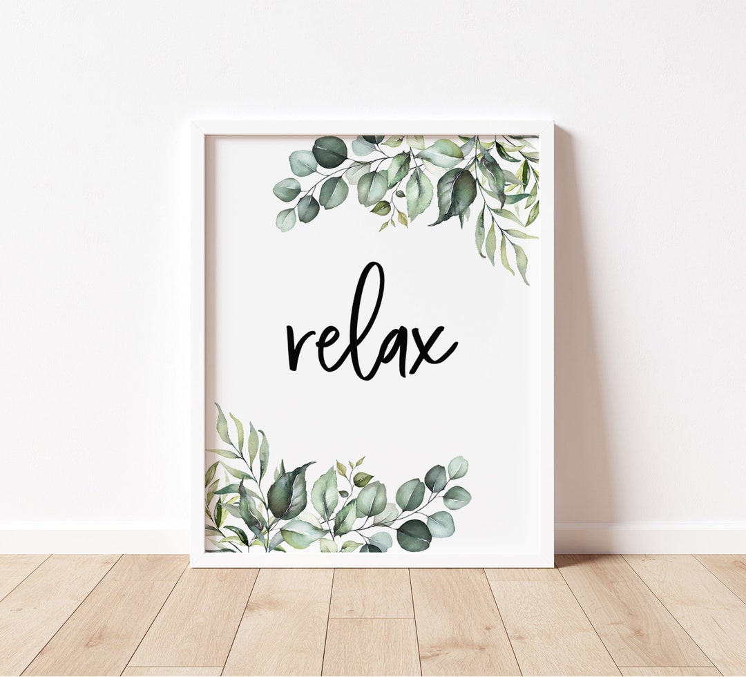 Bathroom Print, Relax Printable, Spa Print, Eucalyptus, Bathroom Decor ...