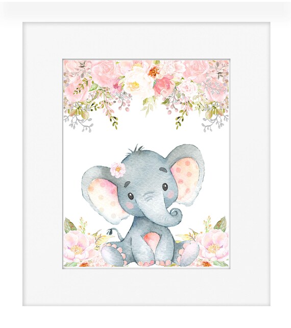 pink and gray elephant nursery decor