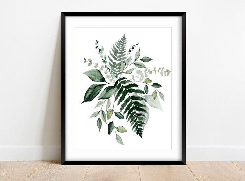 Watercolor Foliage Print Botanical Print Greenery Art Plant | Etsy