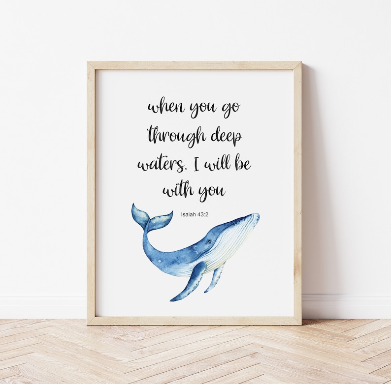 Kid's Bible Verse Nautical Nursery Print When You Go Etsy