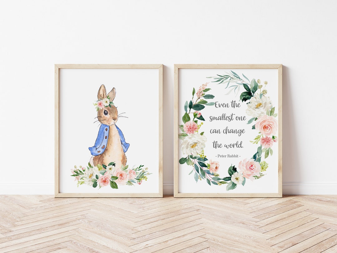 2 Peter Rabbit Prints, Peter Rabbit Quote, Girl Nursery Wall Decor ...