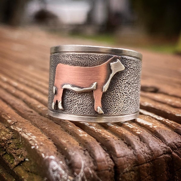 Sterling Silver and Copper Hereford ring