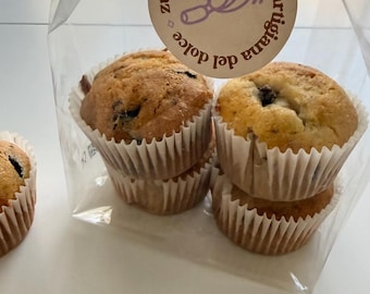 Muffin artigianali senza glutine con gocce di cioccolato – Box 2 pezzi – Zucchero e Radici