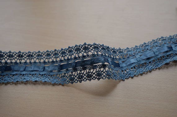 Metre 38mm Pink Delicate Flower Lace Ribbon Trim