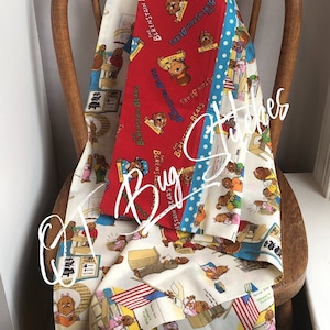 Bear Pillow Case, Nostaligic Kids Pillow Cover, Handmade Ready To Ship Childs Bear Bedding, Gifts For Kids, Birthday Gift For Kids