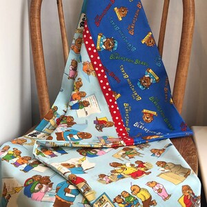Bear School Child Pillow Case, Nostalgic Out Of Print Moda Bear Fabric, Handmade Bear Pillow Case, Gift For Kids, Ready To Ship