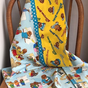 Bear Country School Child Pillow Case, Nostalgic Out Of Print Moda Bear Fabric,  Handmade Bear Pillow Case, Gift For Kids, Ready To Ship