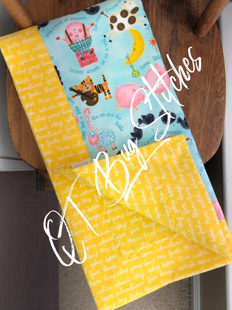 Nursery Rhymes Farm Animals Flannel Baby Blanket Handmade Etsy