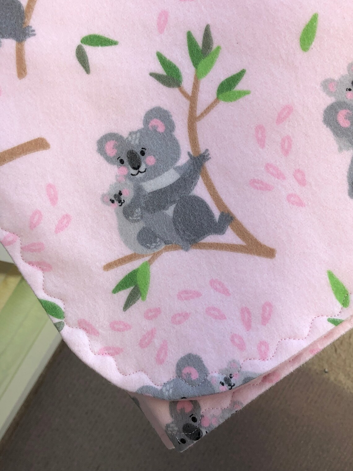 Koala Bear Large Flannel Baby Blanket Handmade Etsy