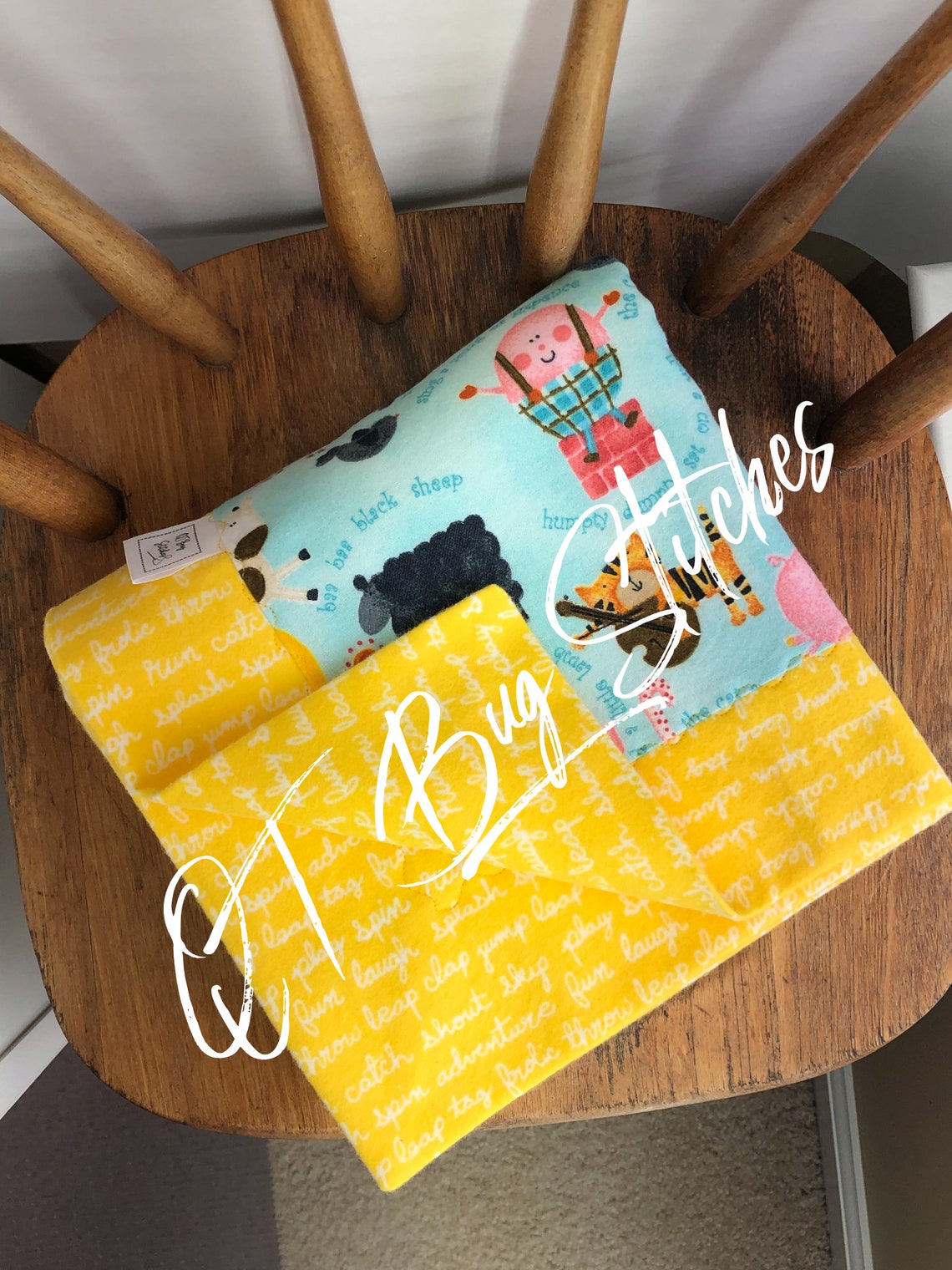 Nursery Rhymes Farm Animals Flannel Baby Blanket Handmade Etsy