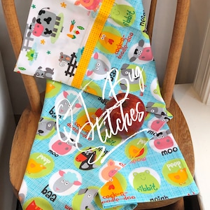 Farm Animal Pillow Case, On Sale Now, Barnyard Children&#39;s Pillow Case, OOP & HTF, Handmade With Love, Ready To Ship