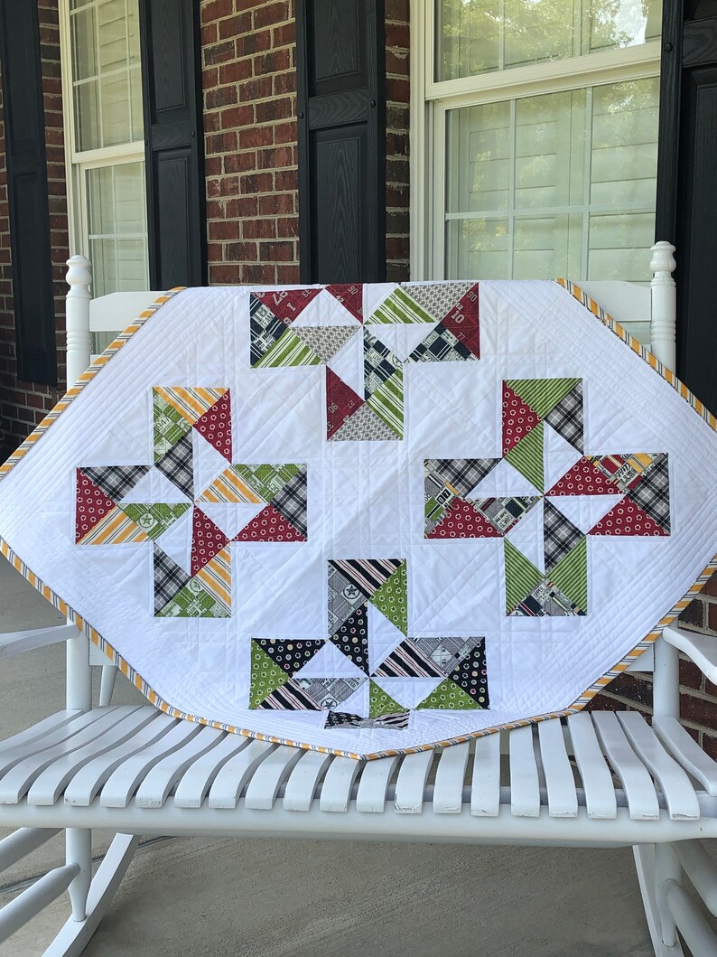 Modern Moda Varsity Sports Patchwork Quilt Handmade Quilt Etsy