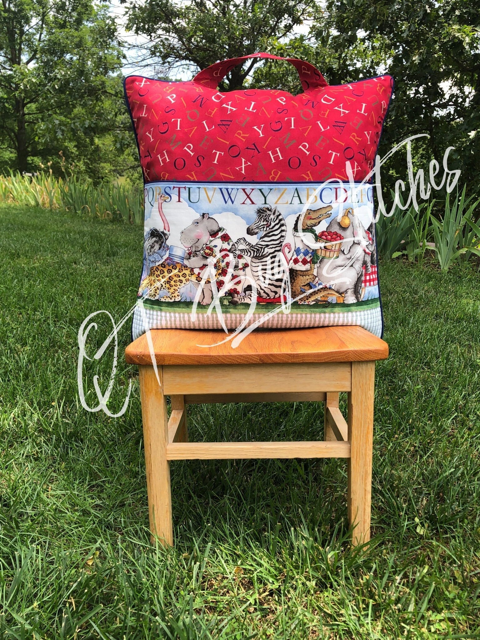 Hungry Animal Alphabet Reading Pocket Pillow Cover Handmade - Etsy