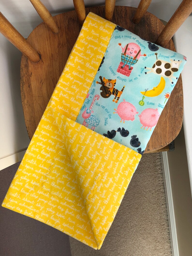 Nursery Rhymes Farm Animals Flannel Baby Blanket Handmade Etsy